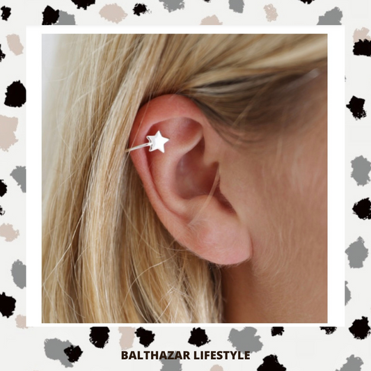 Sterling Silver star earcuff