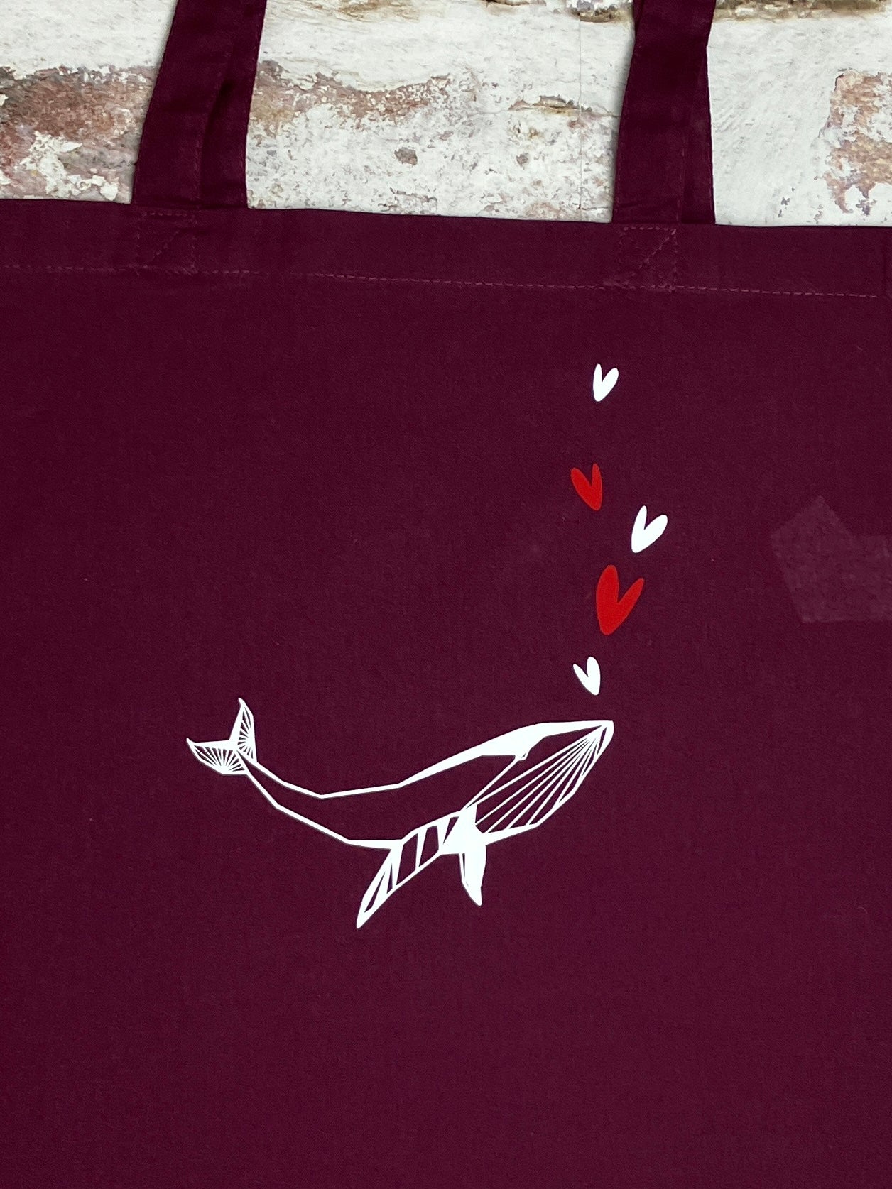 Origami Whale love tote bag- shopper