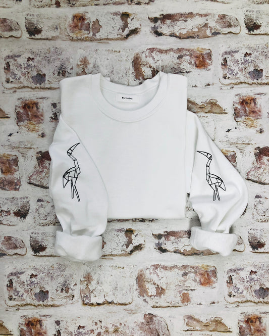 Origami Crane sleeved sweatshirt