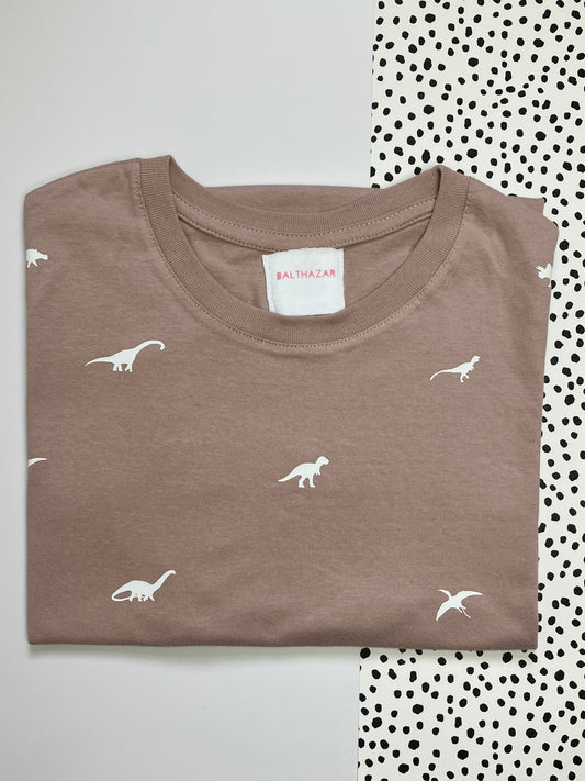 Miniature dinosaur t-shirt in Blush - small