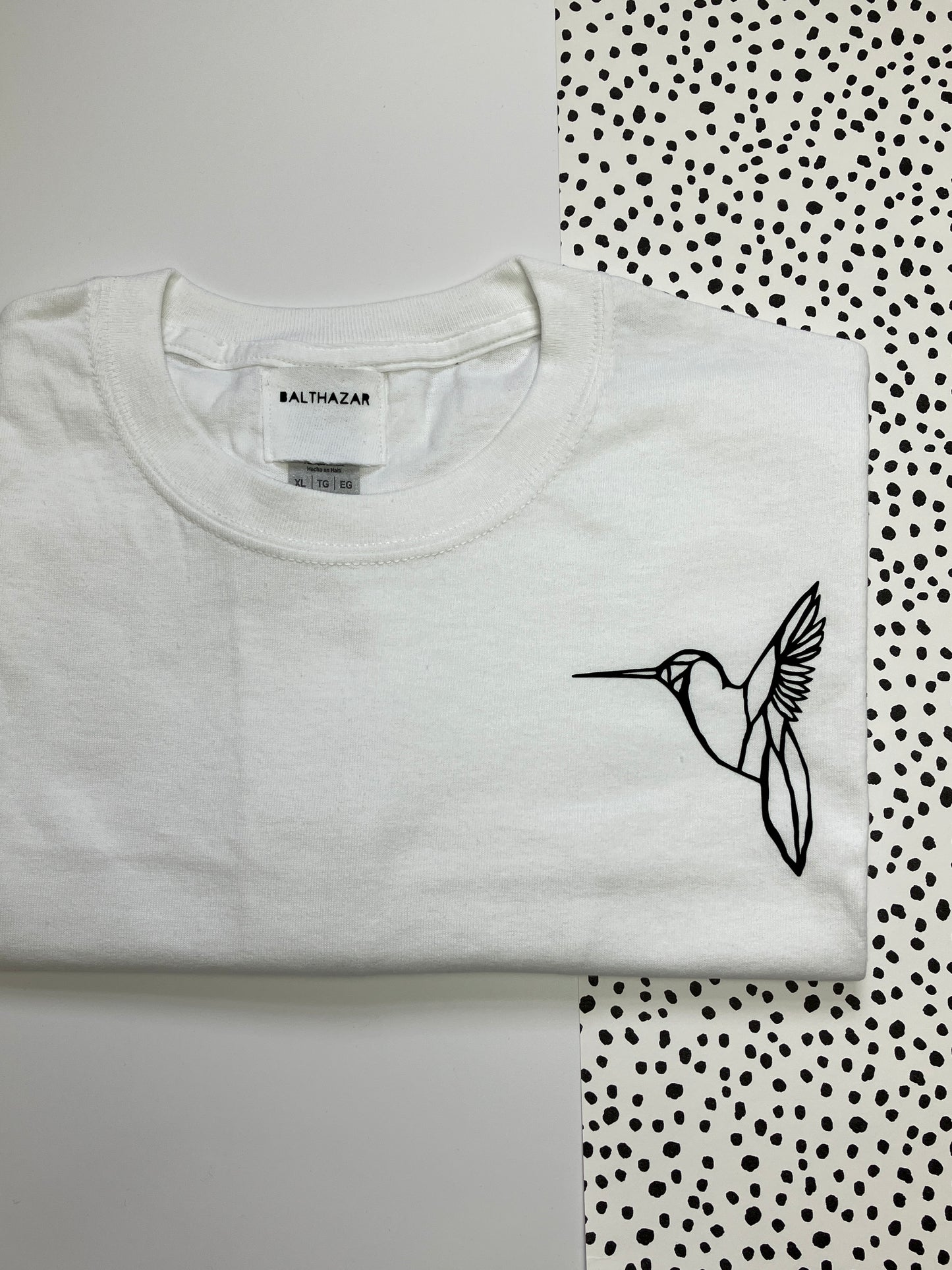 Origami Hummingbird t-shirt - white unisex XL