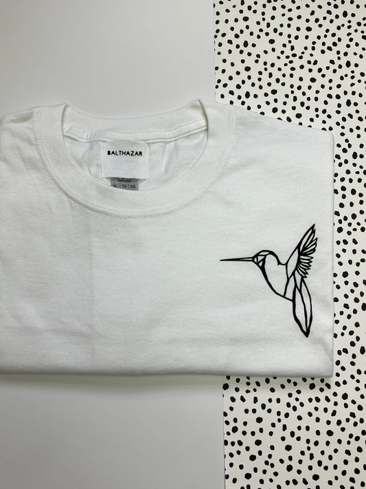 Origami Hummingbird t-shirt - white unisex XL