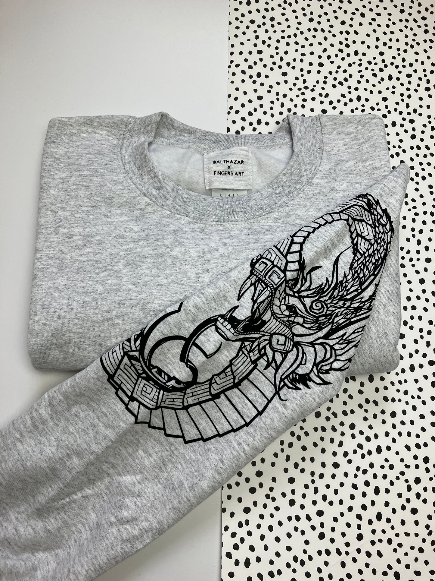 Quetzalcoatl tattoo sweatshirt - Grey - large