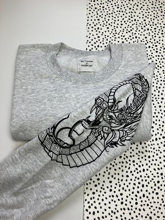 Quetzalcoatl tattoo sweatshirt - Grey - large