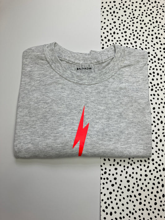 Neon Red lighting bolt t-shirt - unisex small