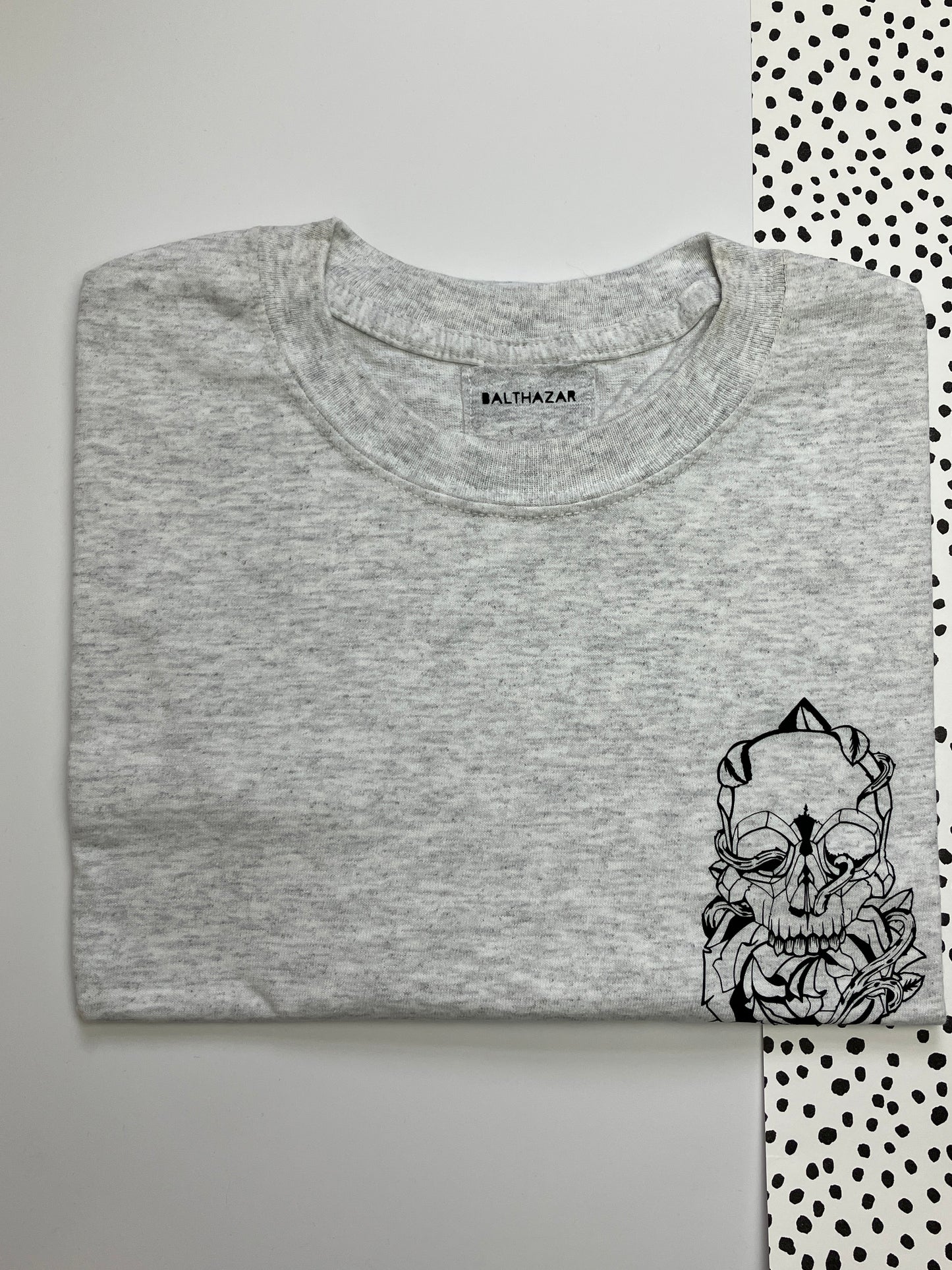 Skull and Rose t-shirt - grey - Medium