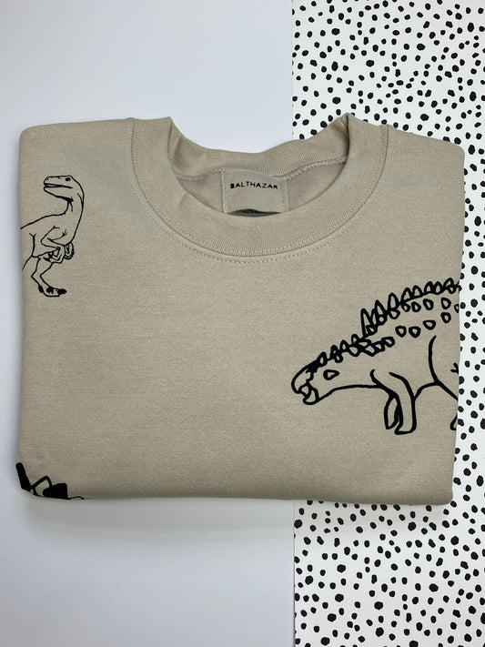 Mega dinosaur sweatshirt - Sand - small