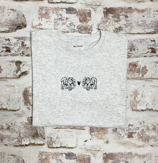 Origami Elephant love t-shirt