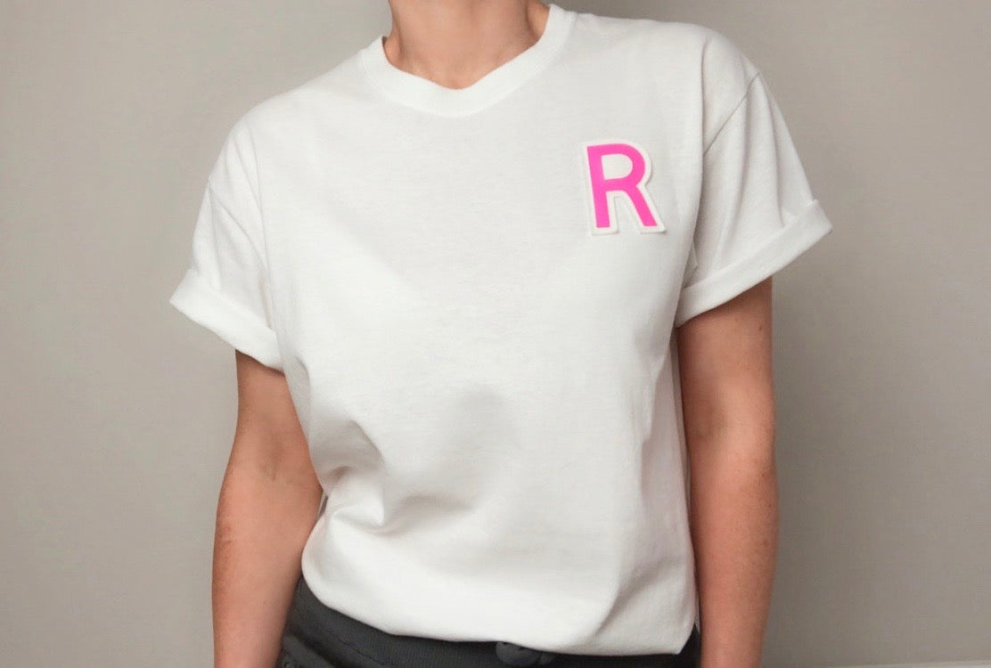Varsity style initial t-shirt - Customised  Personalised unisex shirt