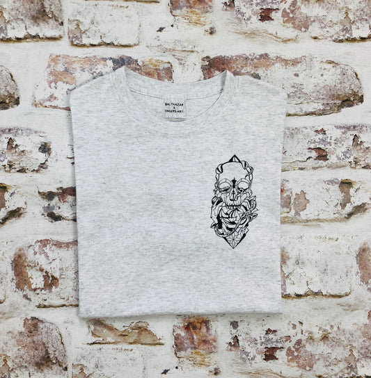 Mini tattoo style skull and rose T-shirt