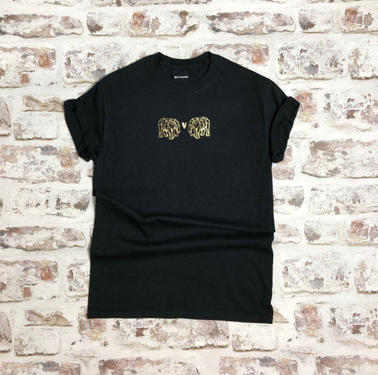 Gold Origami Elephant love t-shirt