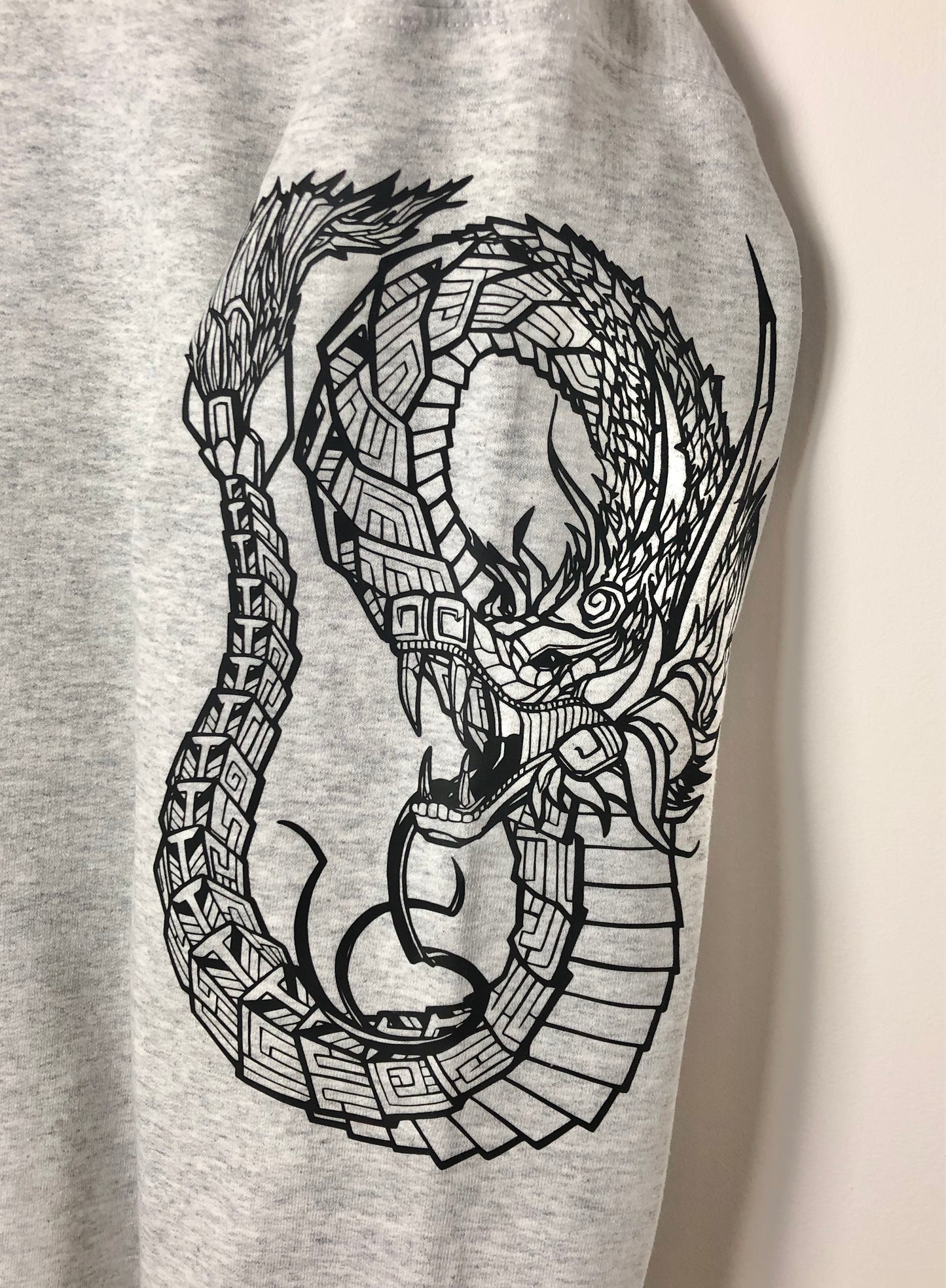 Quetzalcoatl Tattoo style sleeved sweatshirt