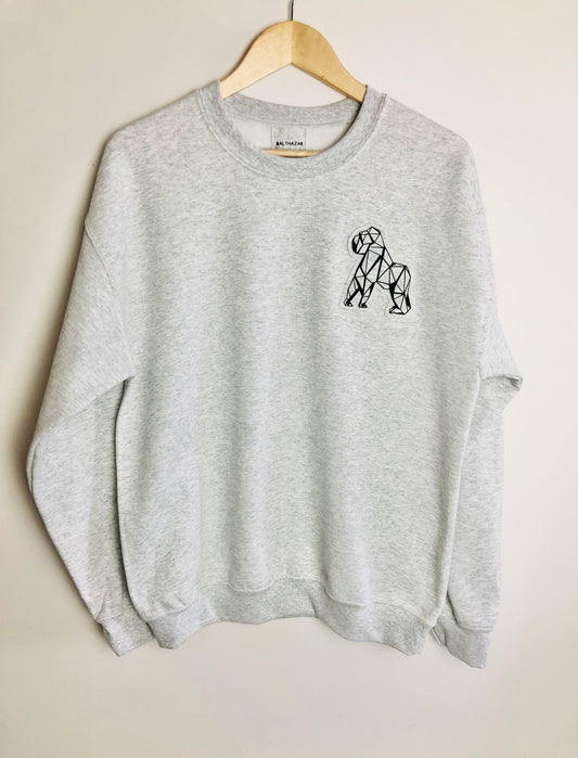 Origami Gorilla sweatshirt - Unisex - Handmade
