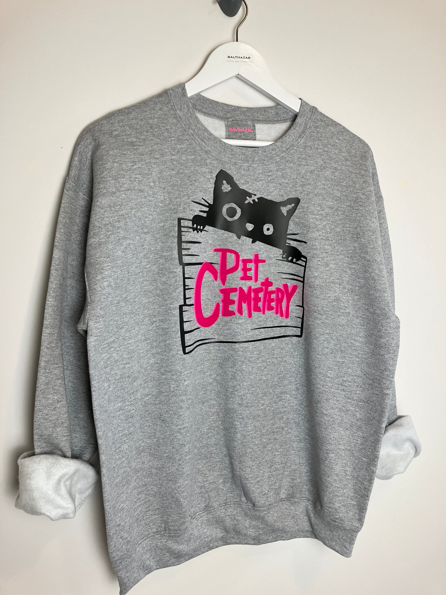 Franken-kitty Pet cemetery halloween sweatshirt