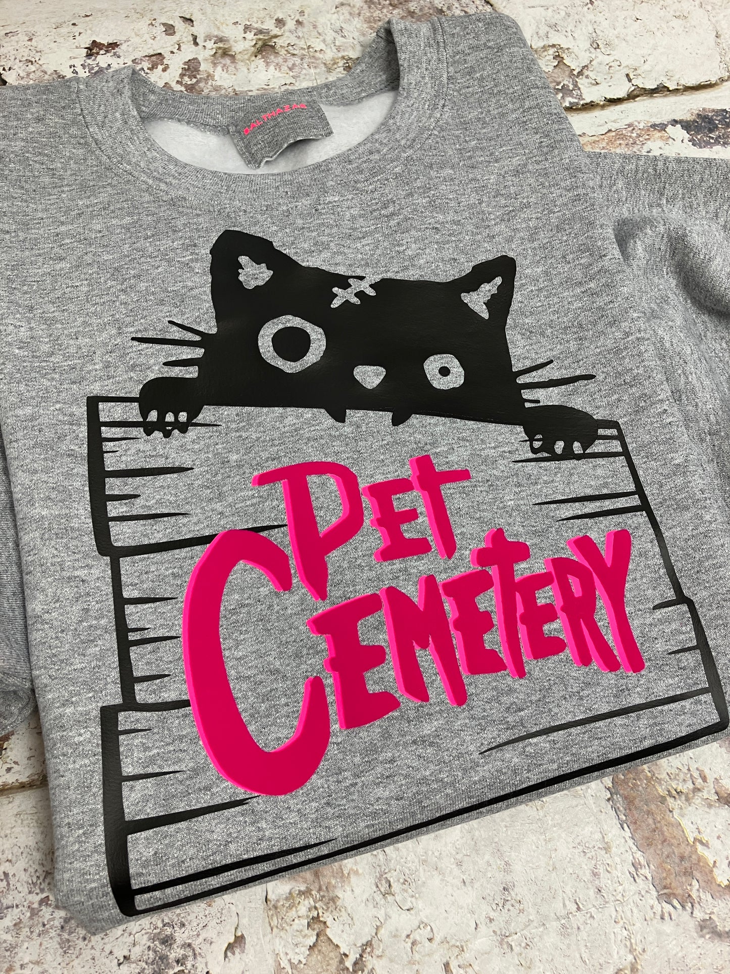 Franken-kitty Pet cemetery halloween sweatshirt