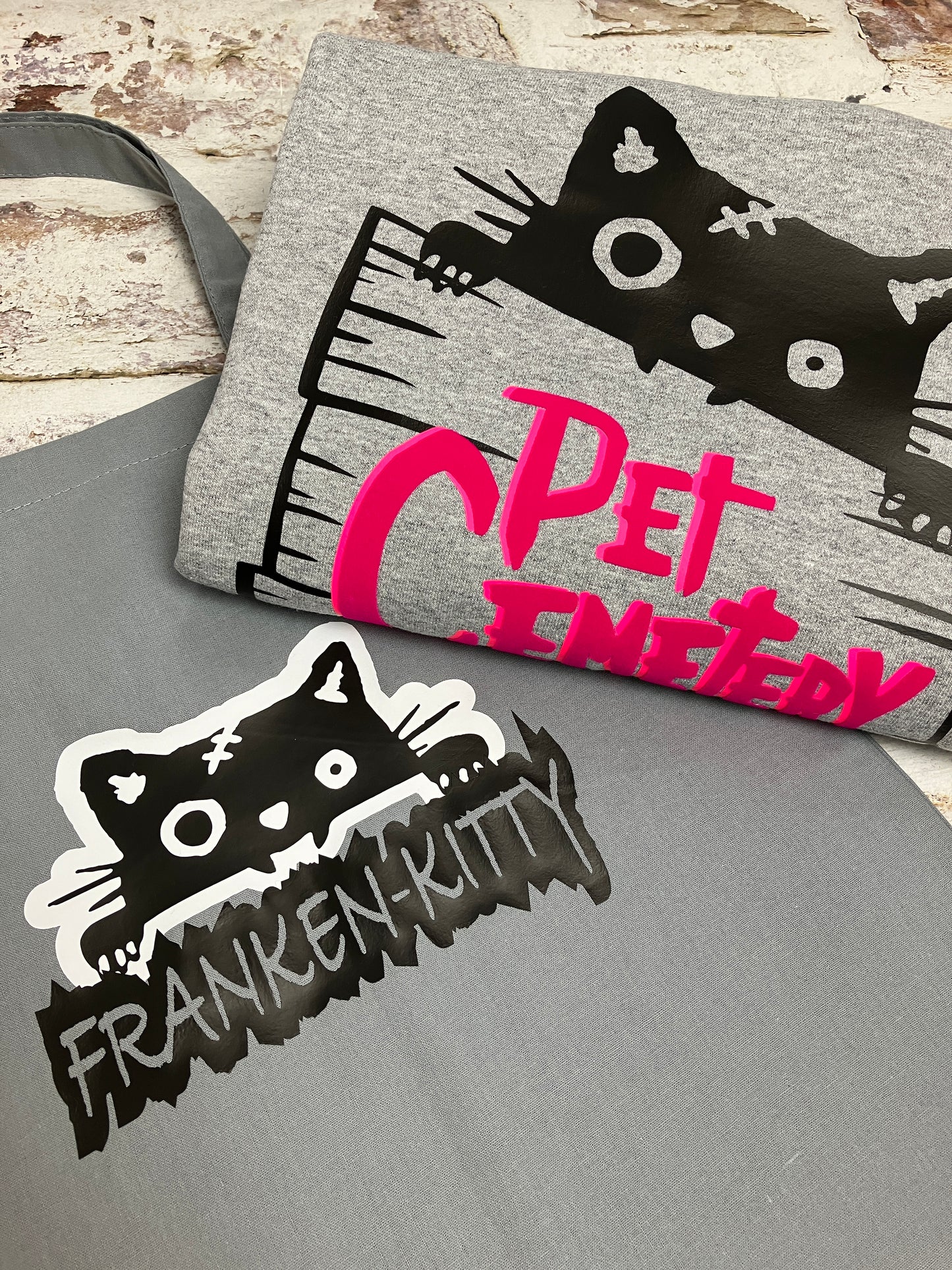 Franken-kitty Pet cemetery halloween sweatshirt