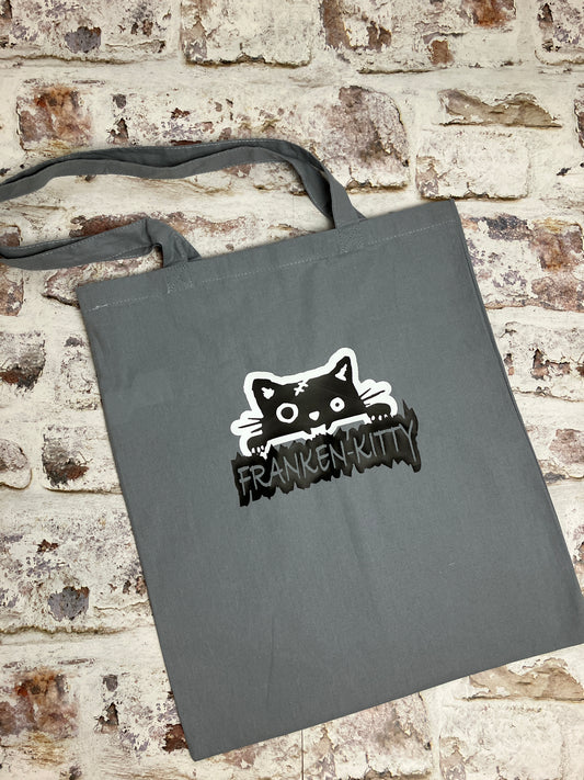 Franken-kitty tote bag