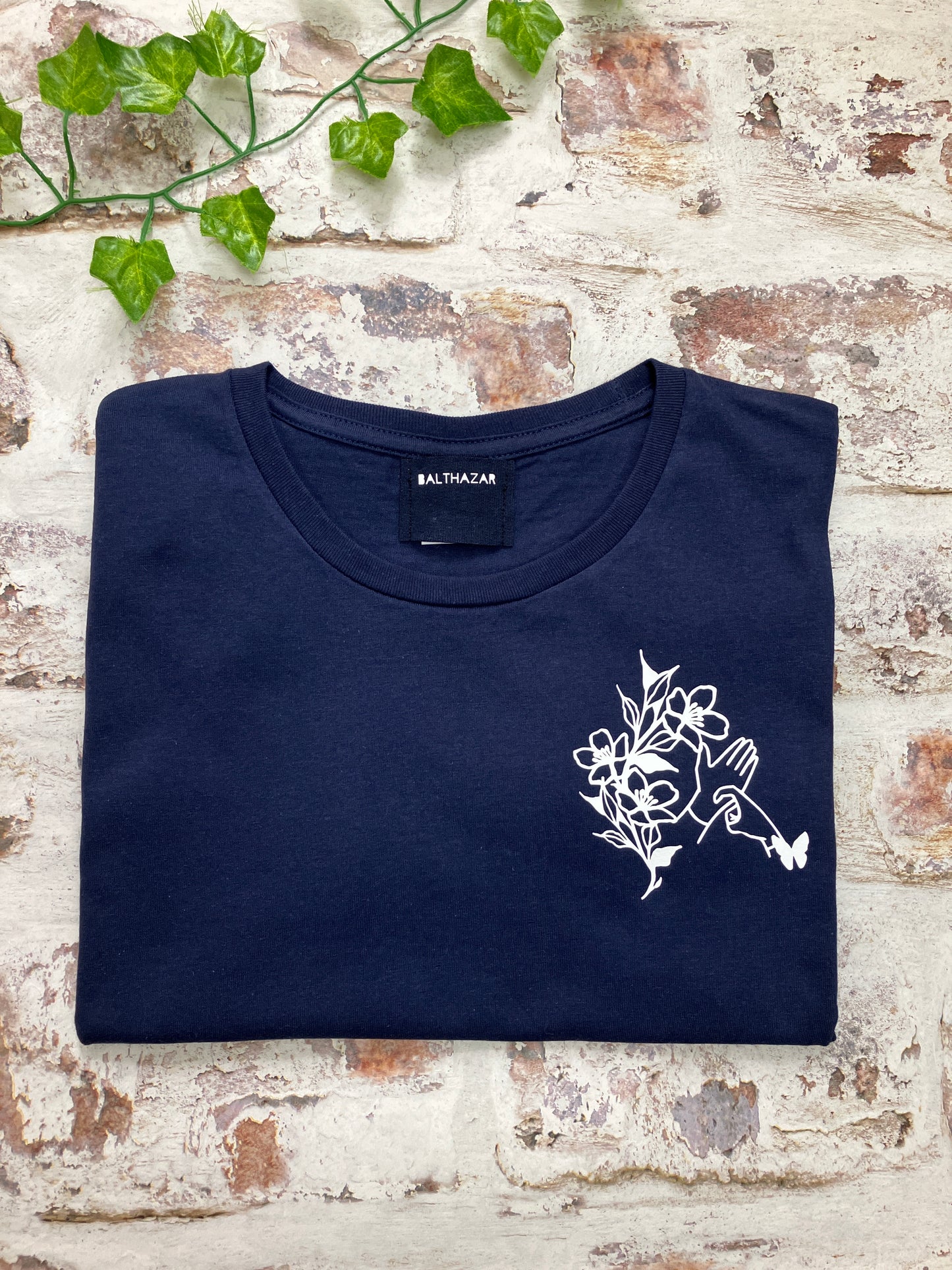 BSL Floral Initial custom t-shirt - sign language