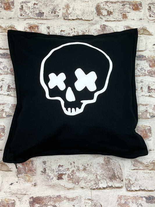 Large Cross eyed skull cushion
