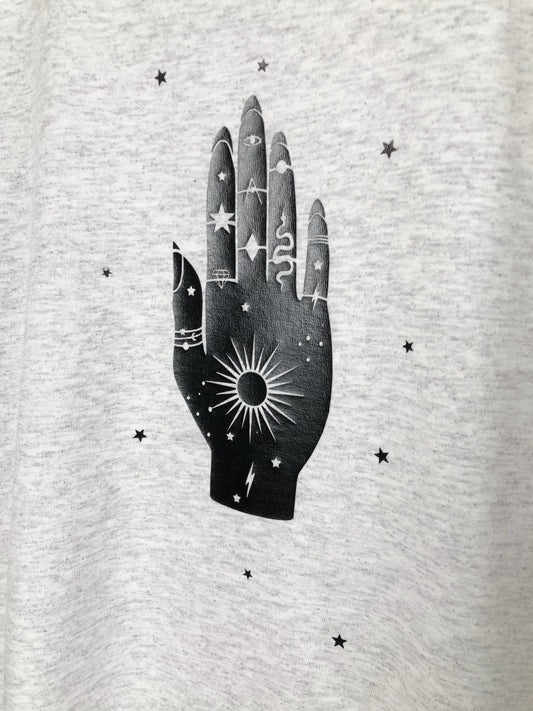 Grey Jewelled Palm t-shirt - Sample XL