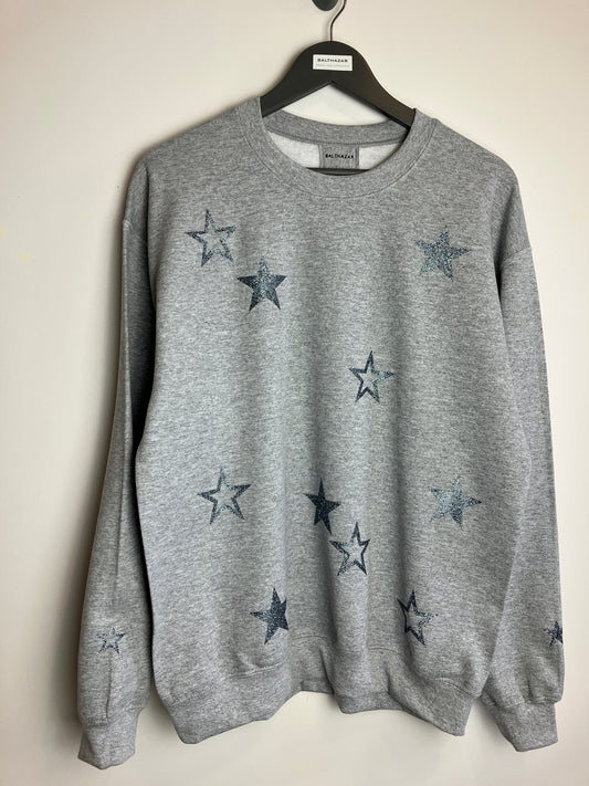 All the stars sweatshirt- MId grey - Medium -sample