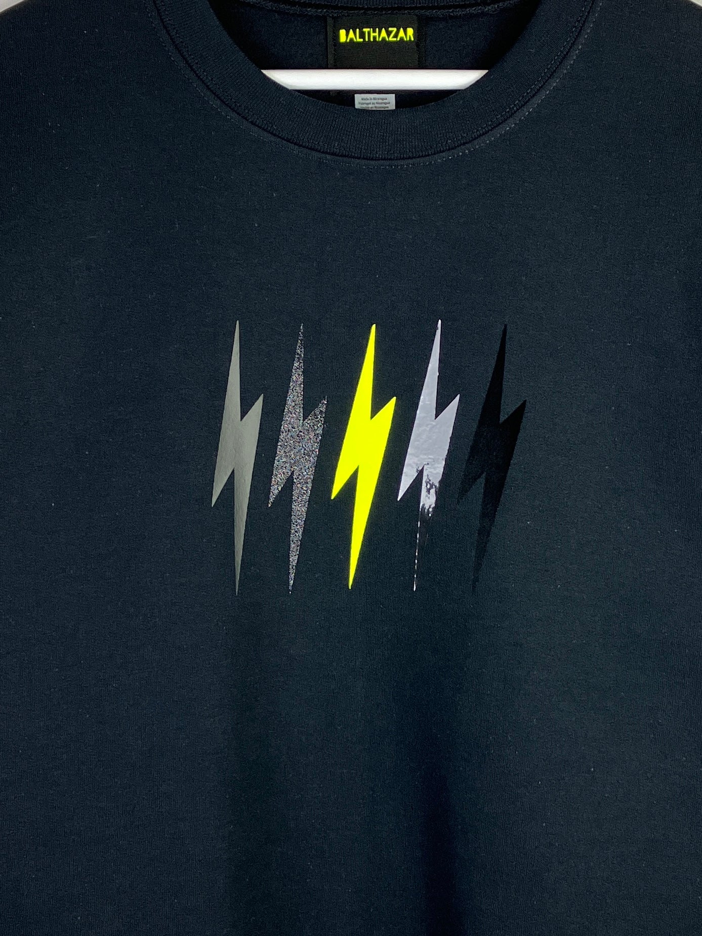 The Black mix lightning bolt sweatshirt- custom bolt - customisable - handmade