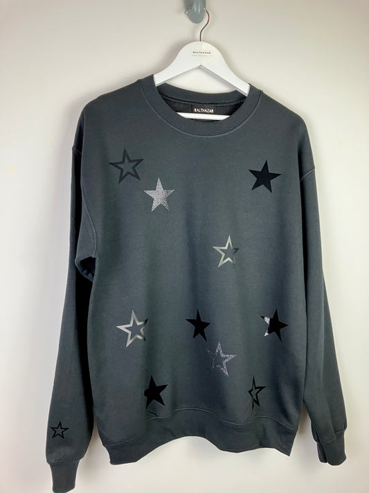 All the stars sweatshirt- Black Sample Medium