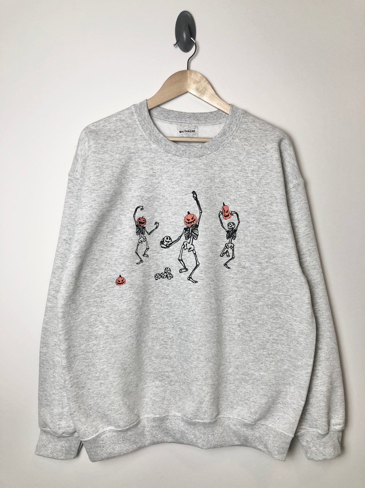 Dancing pumpkin headed skeleton sweatshirt