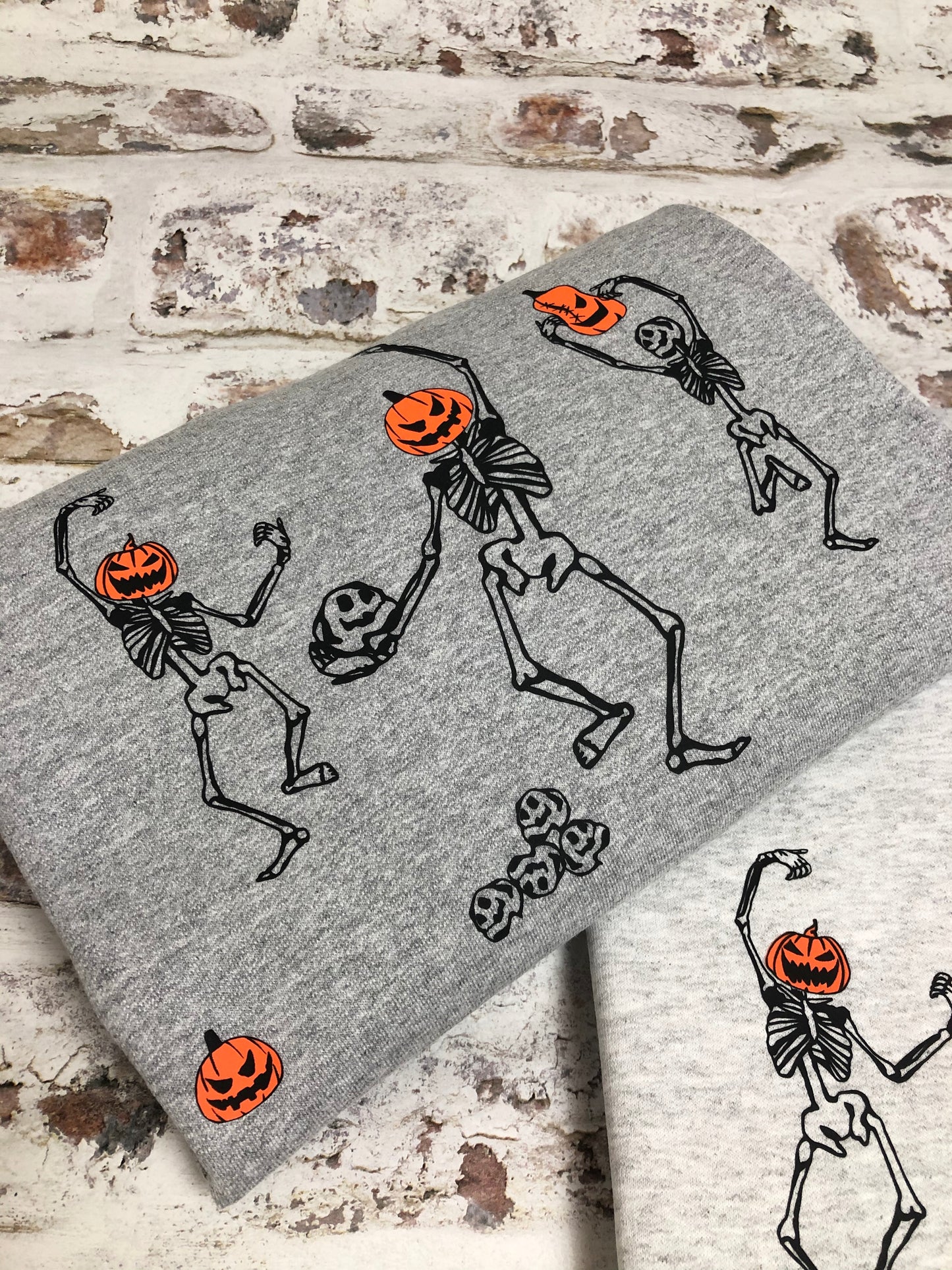Dancing pumpkin headed skeleton sweatshirt