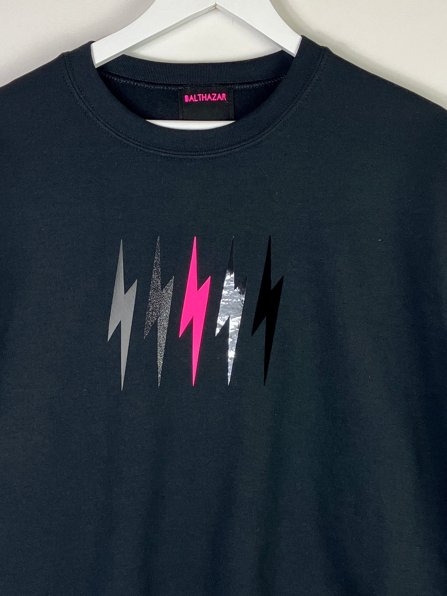 The Black mix lightning bolt sweatshirt- custom bolt - customisable - handmade