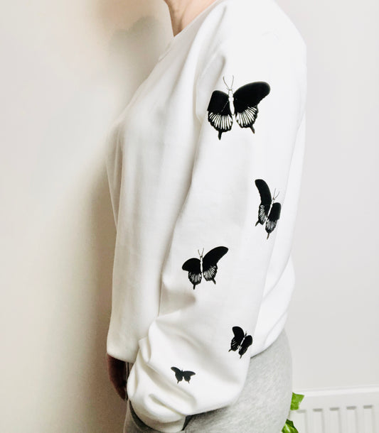 Flocked Moth sleeved sweatshirt