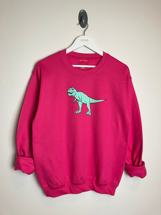 Abstract Love heart T-Rex sweatshirt - customisable