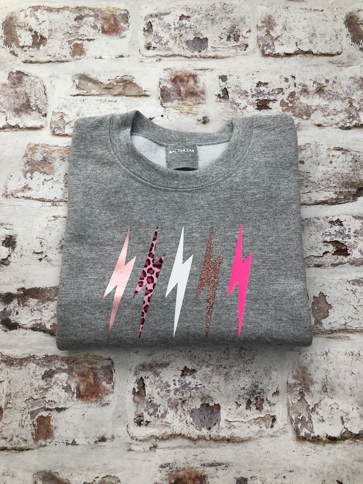 Metallic LOVE mix lightning bolt sweatshirt