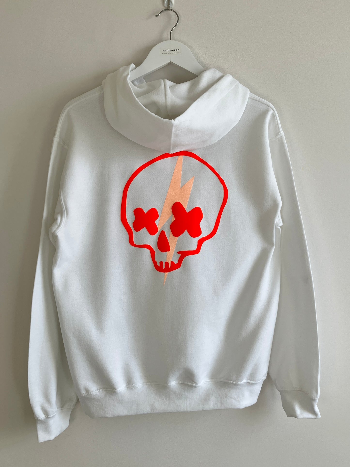 Giant Cross eyed skull and bolt hoody - customisable