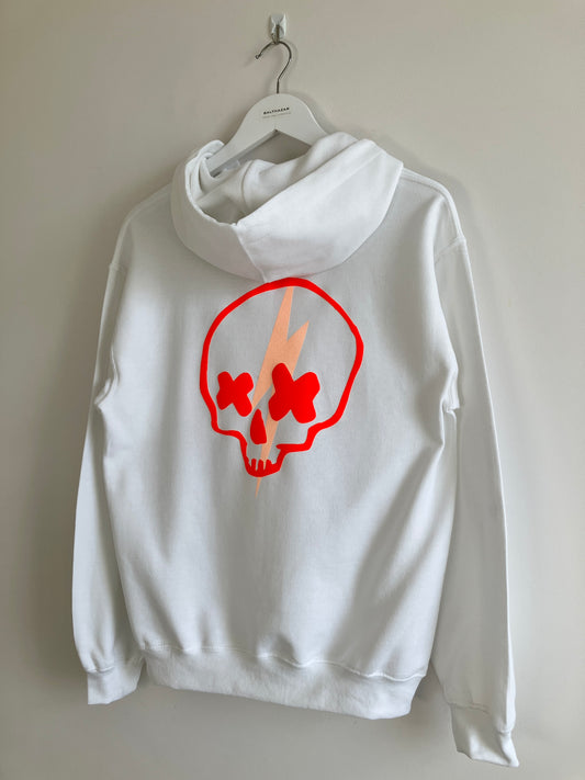 Giant Cross eyed skull and bolt hoody - customisable