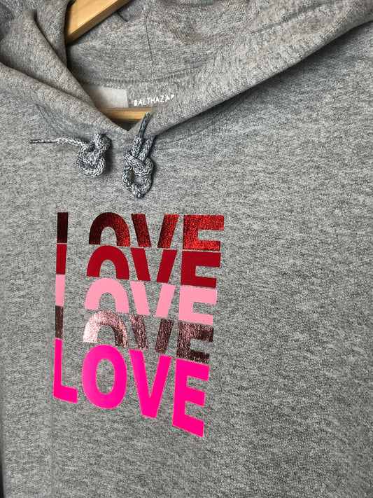 LOVE Hoody- mixed pink vinyl