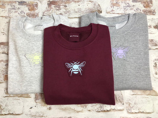 Pastel Bee sweatshirt - cute colourful fun sweatshirt