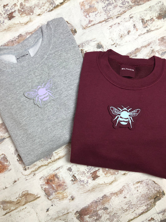 Pastel Bee sweatshirt - cute colourful fun sweatshirt