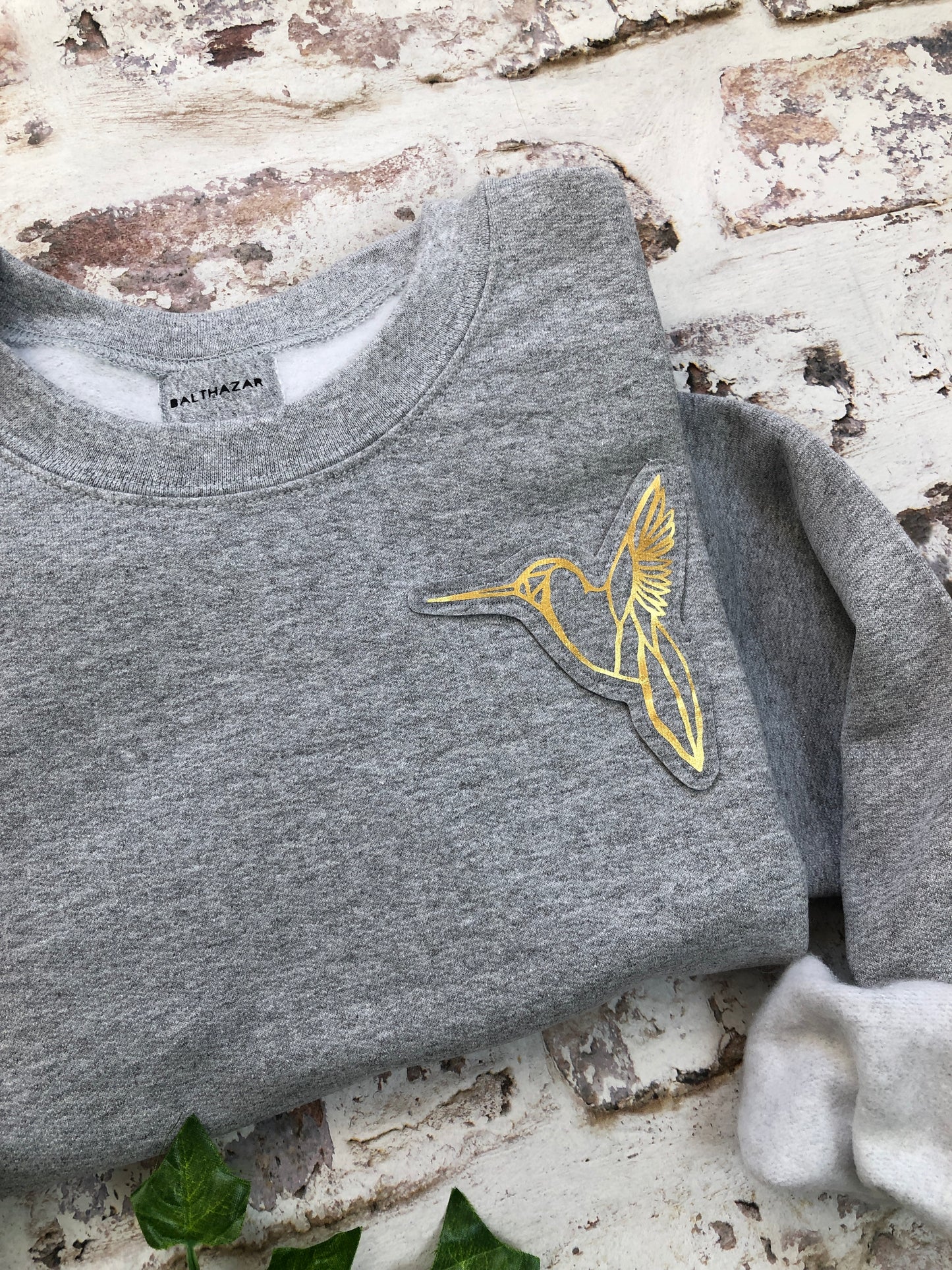 Origami Hummingbird sweatshirt - textured metallic