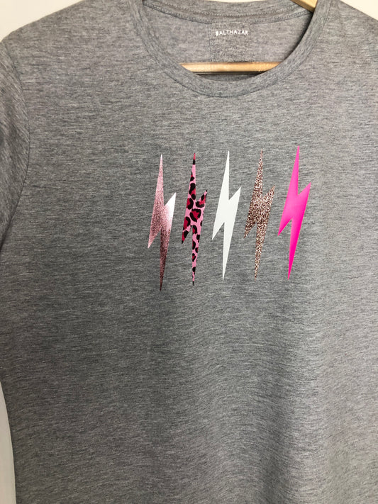 Mixed lightning bolt t-shirt