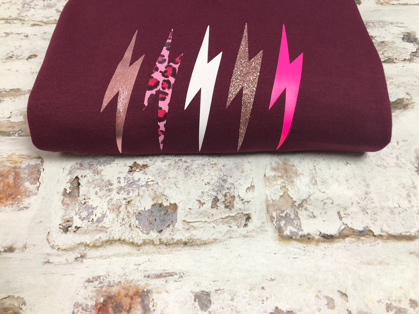 Metallic LOVE mix lightning bolt sweatshirt