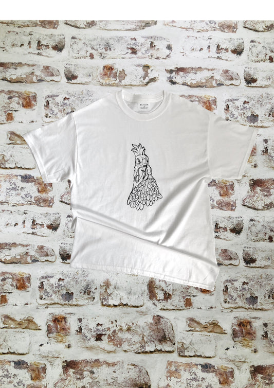 Large Chicken t- shirt by Fingers Art