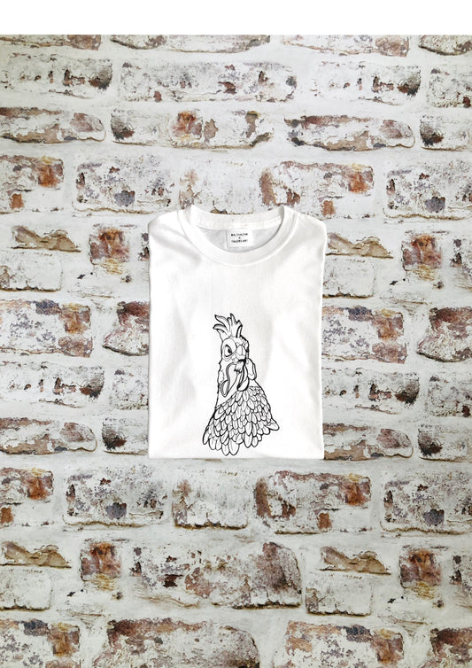 Large Chicken t- shirt by Fingers Art
