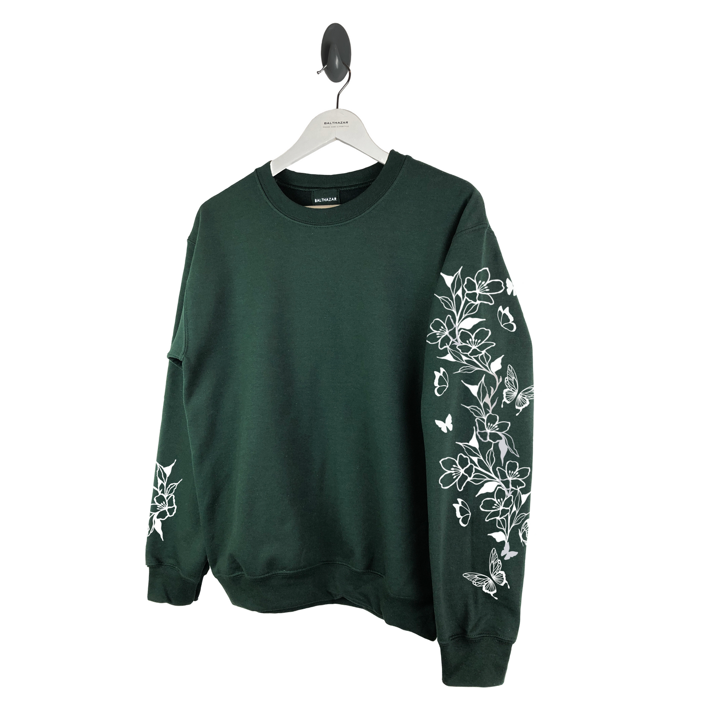 Statement floral butterfly sleeved sweatshirt- customisable