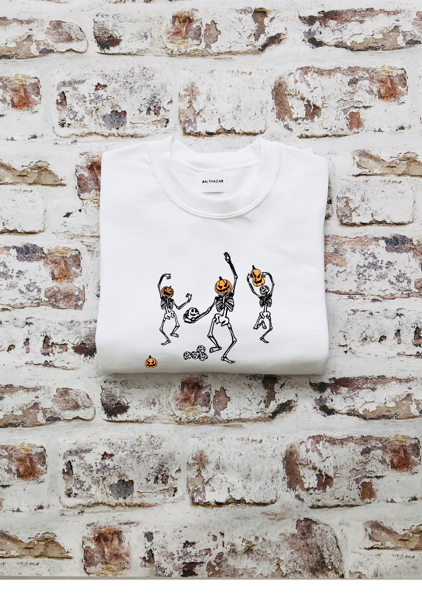 Dancing pumpkin headed skeleton sweatshirt