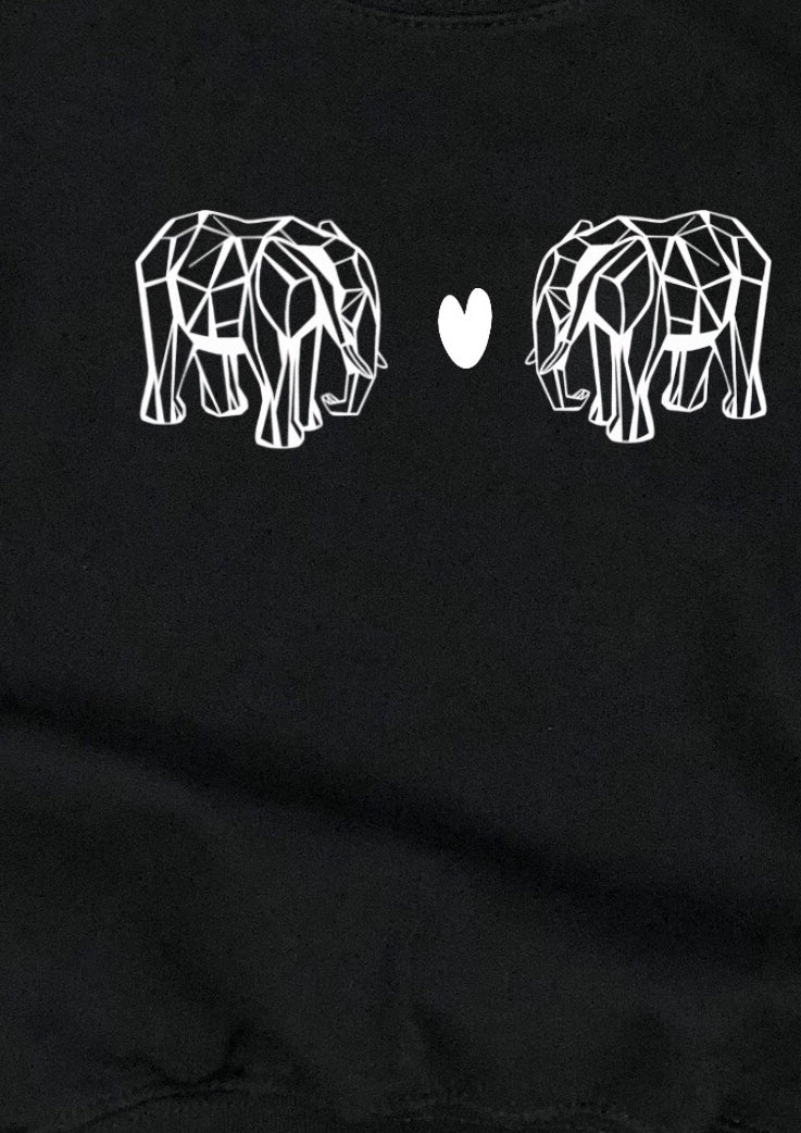 Origami Elephant love t-shirt